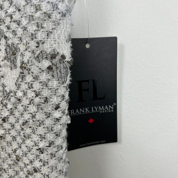 NWT Frank Lyman Tweed Houndstooth Sequin Sleeveless Sheath Dress 10 White Grey - Picture 5 of 8